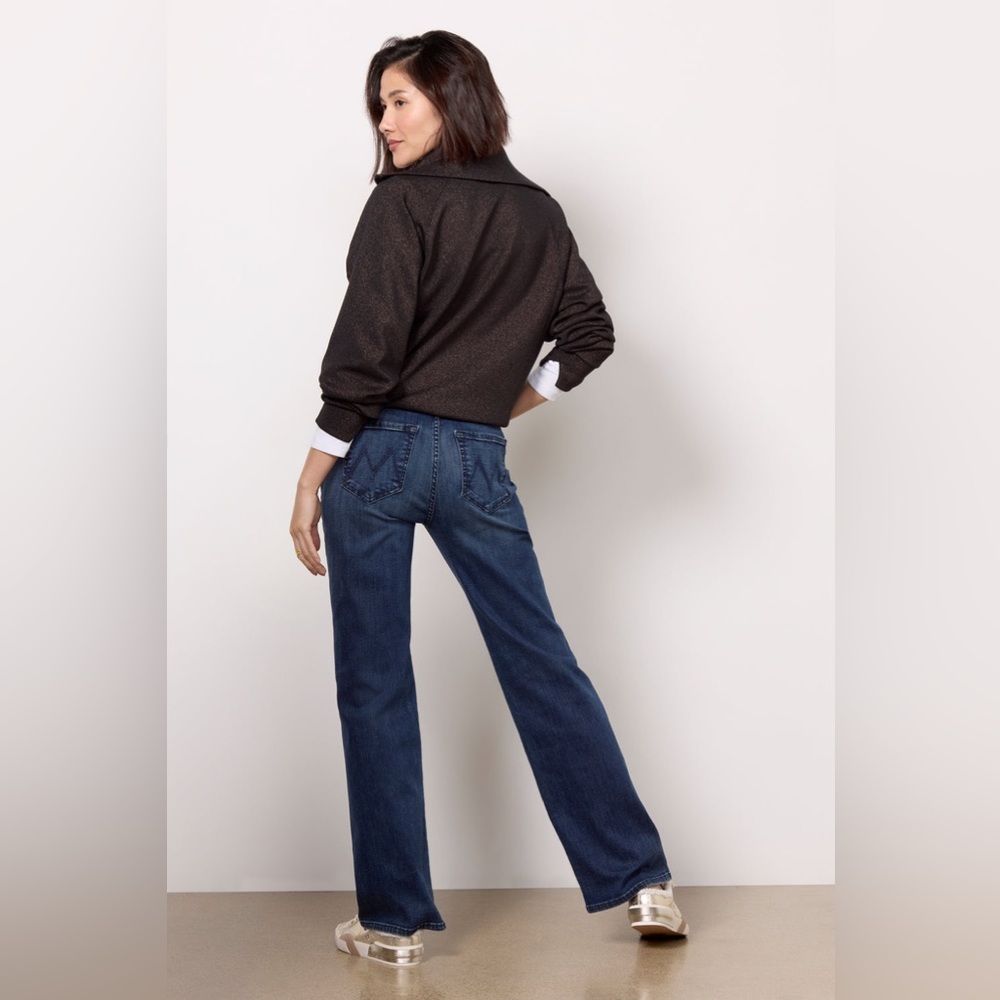 MOTHER Women's Straight Leg Jeans - Dark Blue - Picture 4 of 17